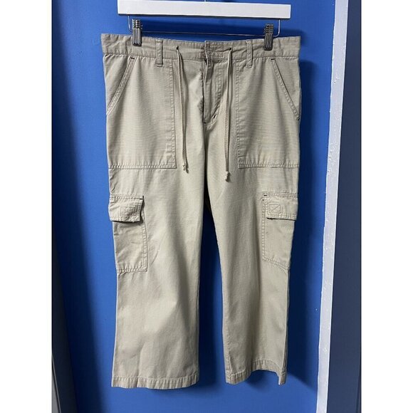 Second Generation Jeans Khaki Cargo Pants, Drawstring Waist, Multiple Pockets, C - Picture 1 of 8